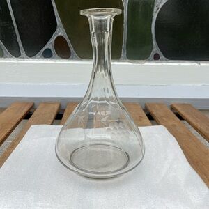 vintage clear glass genie bottle flat top decanter